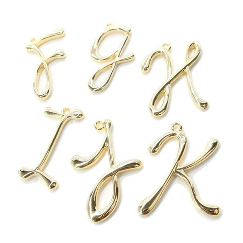 14kgf イニシャルチャーム セミロング ネックレス ネックレス  