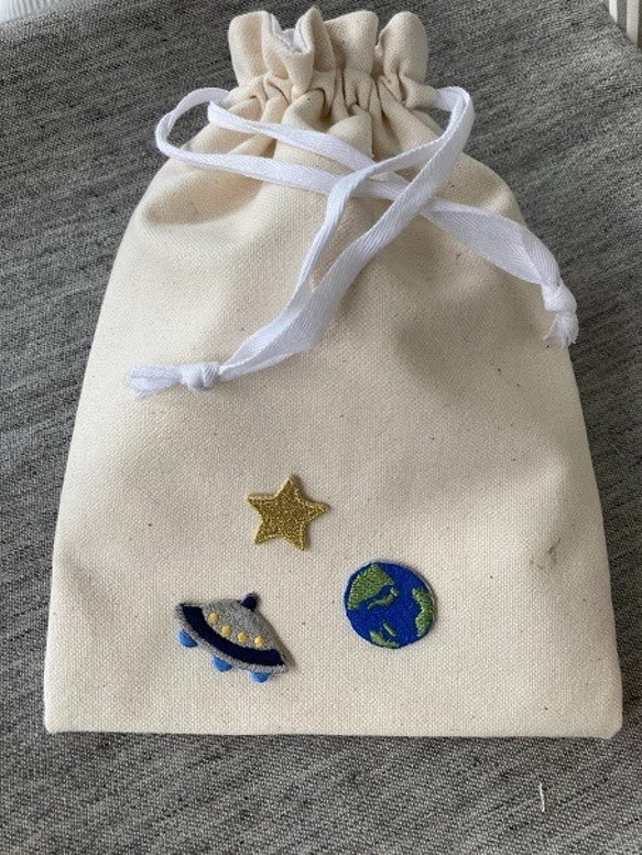 宇宙アップリケセット （UFOグレーorブルー）　刺繍ワッペン 2枚目の画像