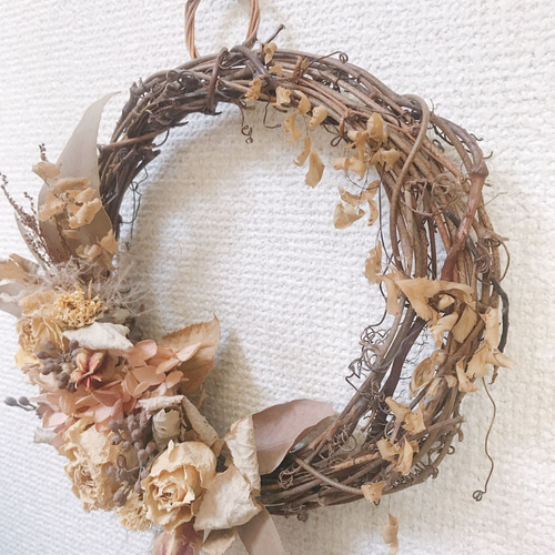 ドライフラワー【crescent】リース honey リース huis 通販 3379816