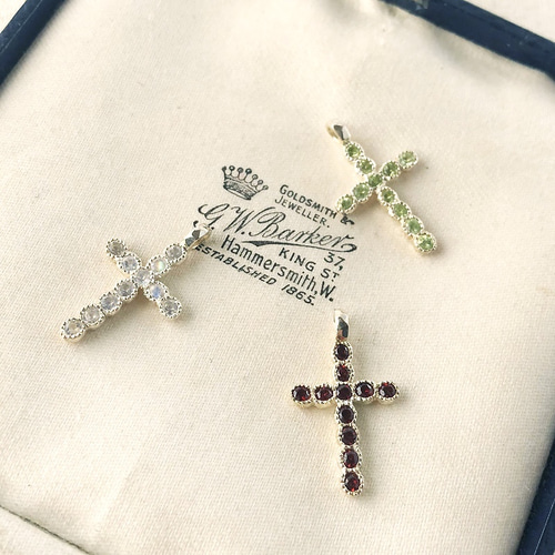 金メッキ 十字架ネックレス ストーン付き クロス ネックレス ゴールド ラインストーン 十字架 ゴールドチェーン