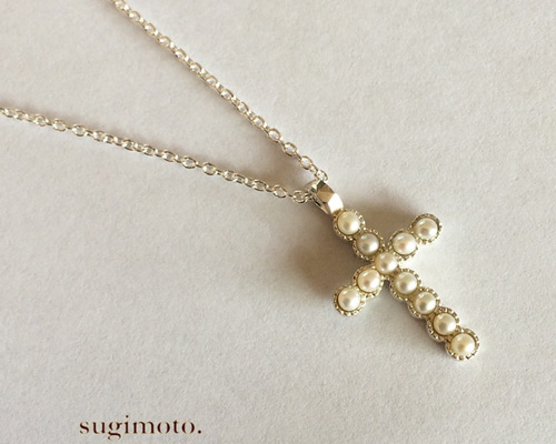 十字架パールのネックレス ネックレス・ペンダント sugimoto 十字架パールのネックレス ネックレス・ペンダント sugimoto