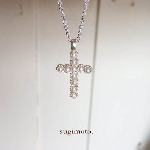 十字架パールのネックレス ネックレス・ペンダント sugimoto 十字架パールのネックレス ネックレス・ペンダント sugimoto