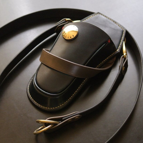 手染め ネイビームラ グレージュのシザーケース D.O.Lcraft （シザー