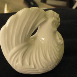 　ポーセリンアート 白磁,　鶏 3枚目の画像