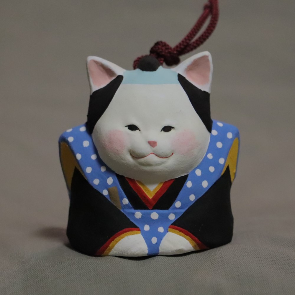 縁起物 陶器 郷土玩具 置物 福助 青っぽい 風俗人形