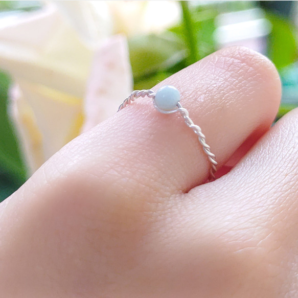 希望の石 天然石のワイヤー編みあみリング 指輪・リング ゆずANDラロ