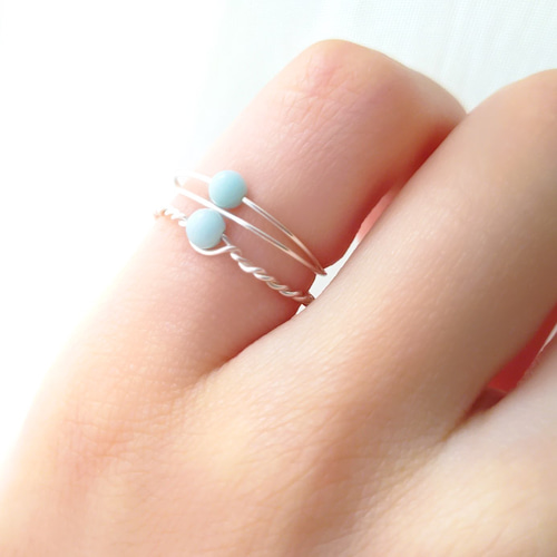 希望の石 天然石のワイヤー編みあみリング 指輪・リング ゆずANDラロ