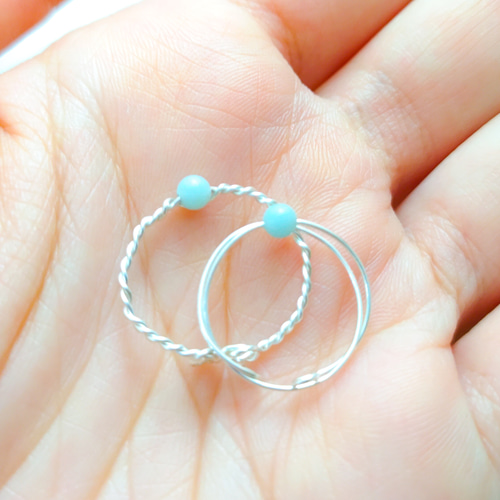 希望の石 天然石のワイヤー編みあみリング 指輪・リング ゆずANDラロ