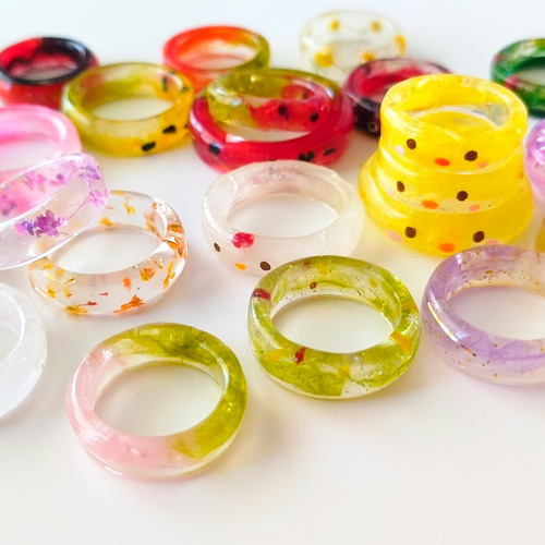 オーダーメイド和紙のレジンゆびわ！！ 指輪・リング ゆずANDラロ工房