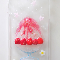 イチゴかき氷のiPhoneケース 2枚目の画像