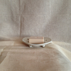 陶器ソープディッシュ(白) 2枚目の画像