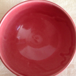 陶器カフェオレボウル(レッド) 3枚目の画像
