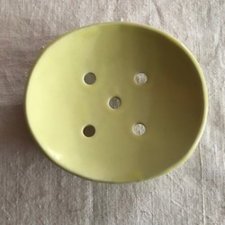 陶器ソープディッシュ(イエロー) 2枚目の画像