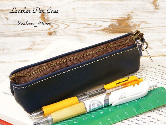 Seasar ペンケース レザー OctFold ペンケース エンボスレザー