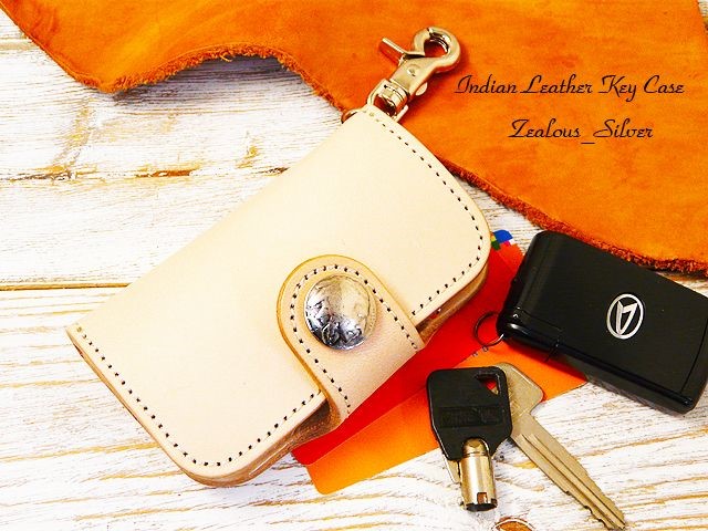 送料無料 カッコ良く!! インディアンレザーキーケース lkc19 タン