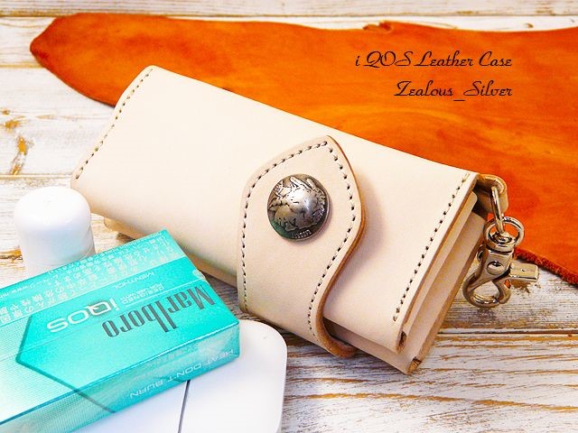 送料無料 アイコス ヌメ革 コンチョ ハンドメイド レザー iQOS オールワン スッキリ収納 lsc-35 タンロー