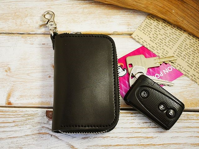 送料無料 ラウンドジッパーキーケース lkc-30 ブラック