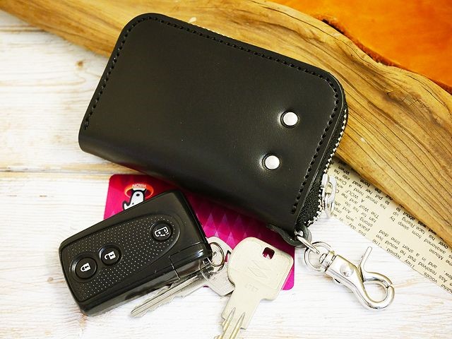 送料無料 ラウンドジッパーキーケース lkc-30 ブラック