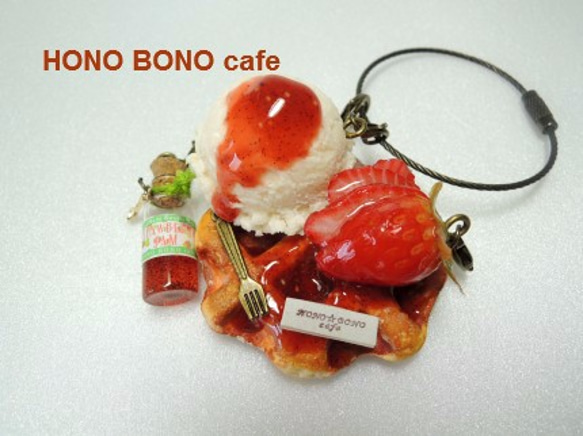 ワッフルキーリング　いちごバージョン　by HONO BONO cafe 5枚目の画像