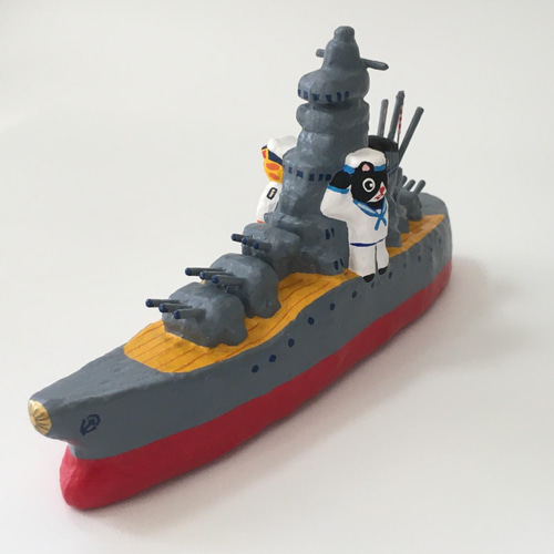 戦艦 「ニャまと」 大和 大日本帝国 海軍 張り子 立体・オブジェ