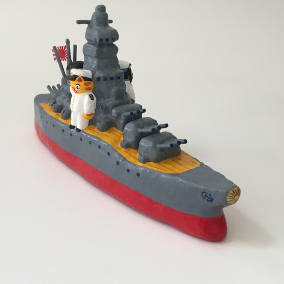 戦艦　「ニャまと」　大和　大日本帝国　海軍　張り子 4枚目の画像