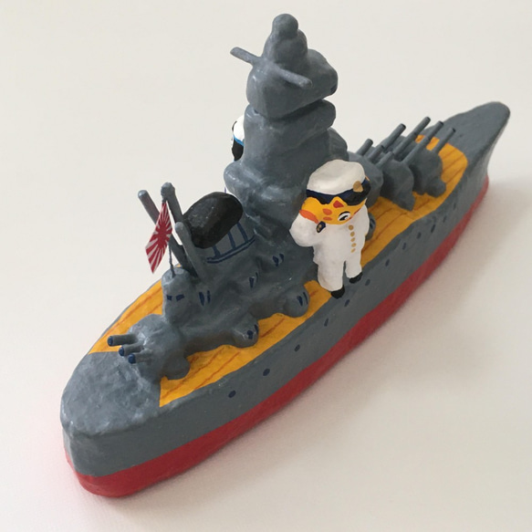 戦艦　「ニャまと」　大和　大日本帝国　海軍　張り子 6枚目の画像