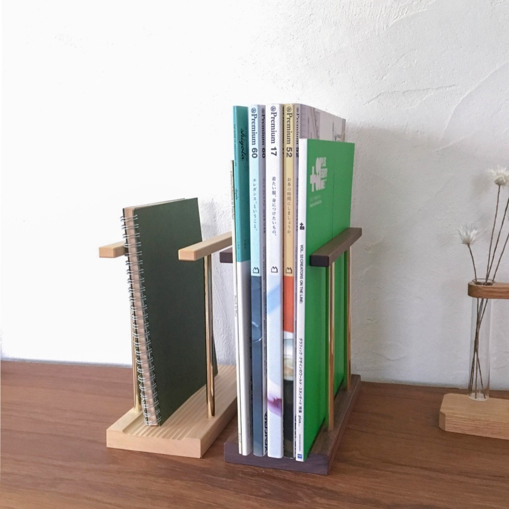 ハンドクラフト 木製 マガモ ハーフ ブックエンド