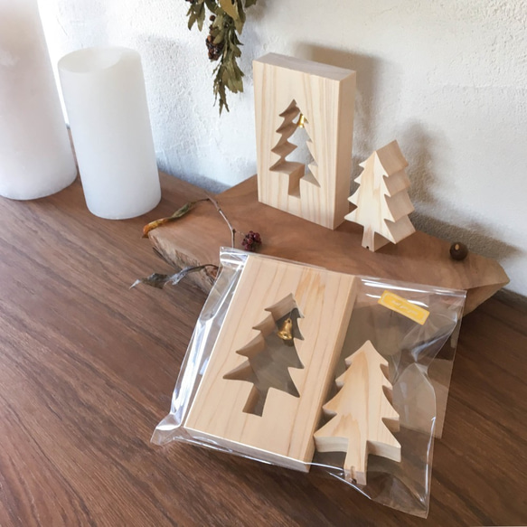 ひのきのクリスマスツリー（木製　ミニツリー） 5枚目の画像