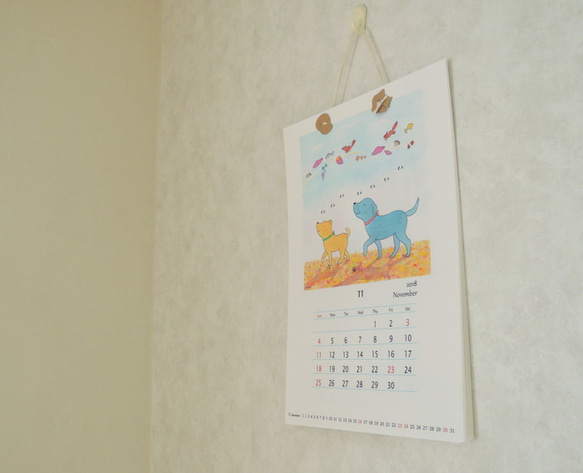 2018年度 カレンダー『ワンコカレンダー』(壁掛けタイプ） 3枚目の画像