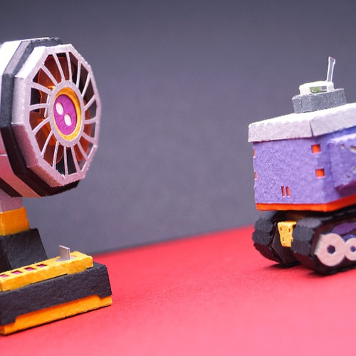 扇風機ペーパークラフト】プーキィ 002 その他置物 こんにちは