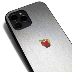 【まるで金属のようなiPhoneケース】iPhoneケースカバー（シルバー）赤リンゴ　耐衝撃 15/14/13/12~ 6枚目の画像