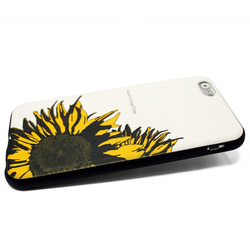 iphone6ケース / iphone6sケース（4.7寸用）レザーケースカバー（オフホワイト）ひまわり向日葵 3枚目の画像