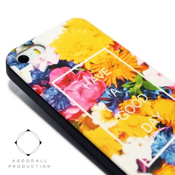 iphone5/iphone5s/iphoneSEケース☆軽量レザーケースカバー（花柄  