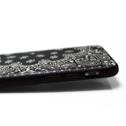iphone6ケース / iphone6sケース（4.7寸用）レザーケースカバー（ペイズリー×ブラック）paisley 4枚目の画像
