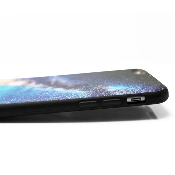 iphone6ケース / iphone6sケース（4.7寸用）レザーケースカバー（天の川×ブラック）夜空 4枚目の画像