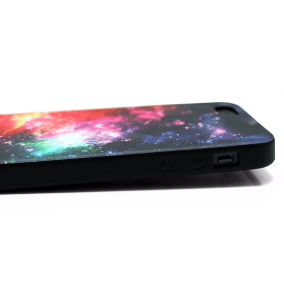iphone5 / iphone5s ケース / iphoneSEレザーケースカバー　（宇宙柄×ブラック）ギャラクシー 4枚目の画像