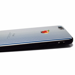 iphone6ケース/iphone6sケース（4.7寸用）レザーケースカバー（ロンドンストライプ）赤リンゴ 4枚目の画像