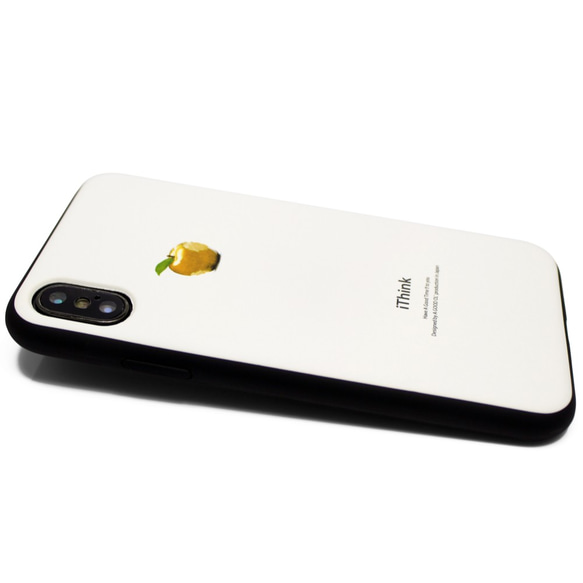 iphoneXケース / iphoneXsケース　レザーケースカバー（オフホワイト）黄金のリンゴ X / Xs 3枚目の画像