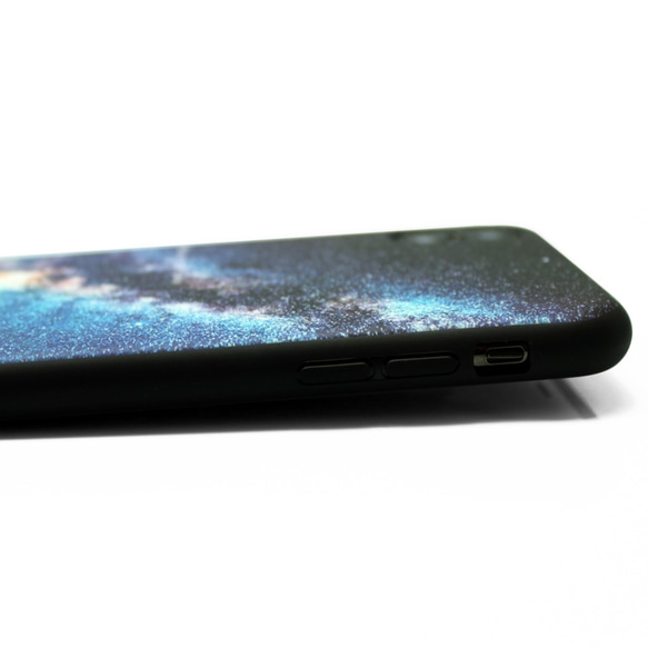 iphoneXケース / iphoneXsケース レザーケースカバー（天の川×ブラック）夜空 星柄 X / Xs 4枚目の画像