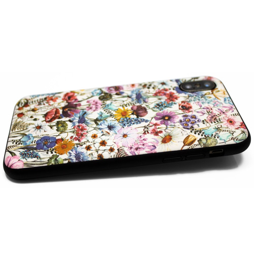 iphoneXケース / iphoneXsケース レザーケースカバー（花柄