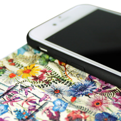 【両面デザイン】 iphoneケース 手帳型 レザーケース カバー（花柄）ワイルドフラワーボタニカル 11/SE3~ 7枚目の画像