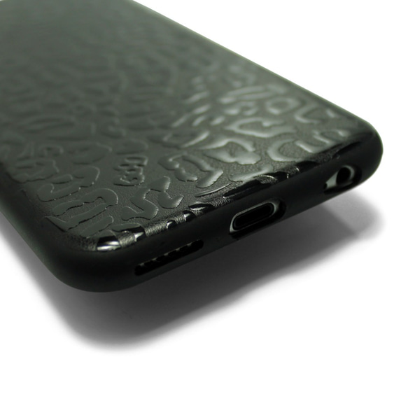 iphone6plus / iphone6splusケース 特殊グロス加工 レザーケースカバー（レオパード×ブラック） 5枚目の画像