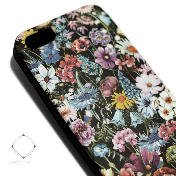 iphone5/iphone5s/iphoneSEケース☆軽量レザーケースカバー（花柄 