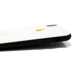 iphoneXRケース / iphoneXRカバー レザーケースカバー（オフホワイト）黄金のリンゴ　シンプル XR 4枚目の画像