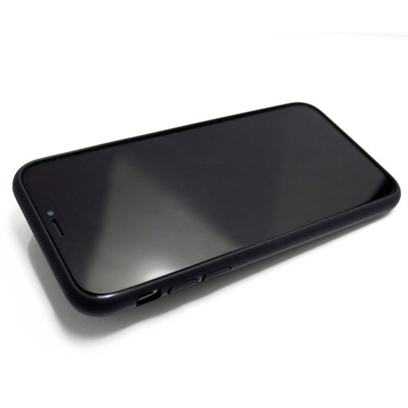 iphoneXRケース / iphoneXRカバー レザーケースカバー（オフホワイト）青リンゴ　シンプル　XR 5枚目の画像