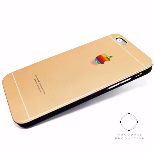 iphone6/6sケース（4.7寸用）☆軽量アルミケースカバー（ゴールド×ブラック）gold 1枚目の画像