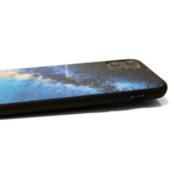 【iPhone15/15pro/14/13/13mini/12/11/SE~】レザーケースカバー（天の川）夜空 星柄 4枚目の画像