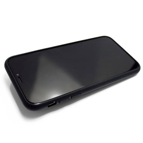 【iPhone15/14/13/13mini/12/11~】レザーケースカバー（オフホワイト）青リンゴ　シンプル 6枚目の画像