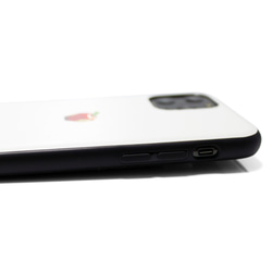 【iPhone15/14pro/13/13mini/12/11~】レザーケースカバー（オフホワイト）赤リンゴ　シンプル 5枚目の画像