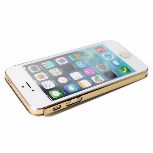 iphone5/5s 合金チタンケースカバー（マットゴールド）金　レインボー 3枚目の画像